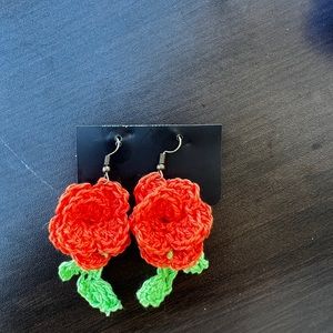 Handmade crochet earrings made in the USA